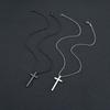 Unisex Zinc Alloy Cross Necklace with Long Non-Fading Pendant and Titanium Steel Chain Trend.