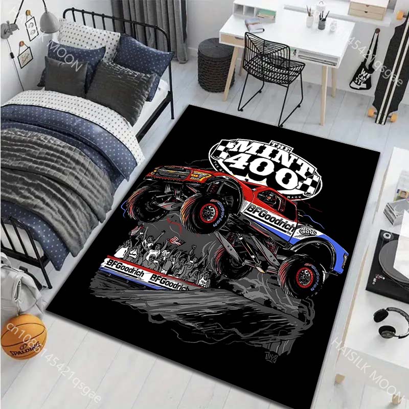 Multiple Style Big-footed Monster Truck Print Carpet for Living Room Bedroom Bedside Bathroom Floor Mat Home Area Rug Room Decor