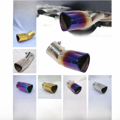 Heart-Shaped 63mm Stainless Steel Blue-Tinted Exhaust Muffler Tailpipe