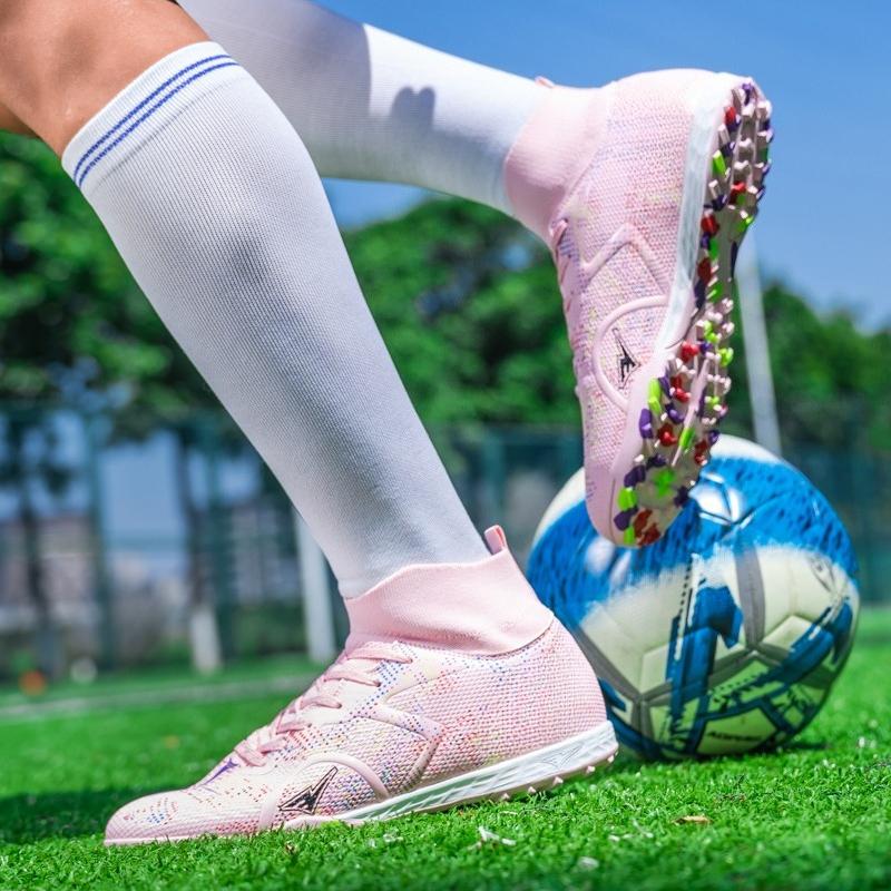 Men's/Women's Soccer Shoes Rubber Soft Sole Short Spikes Artificial Turf Indoor Competition Professional Children's Football Shoes