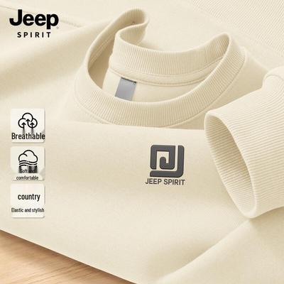 JEEP SPIRIT Herren Locker Geschnittenes Rundhals-Pullover-Sweatshirt
