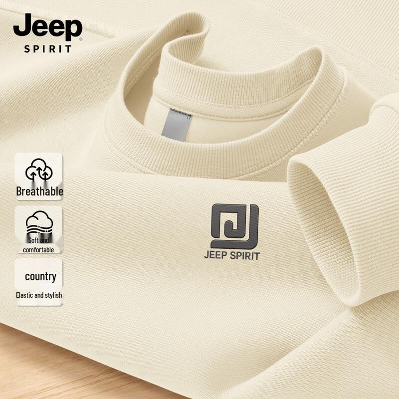 JEEP SPIRIT Men s Loose Fit Round Neck Pullover Sweatshirt XL