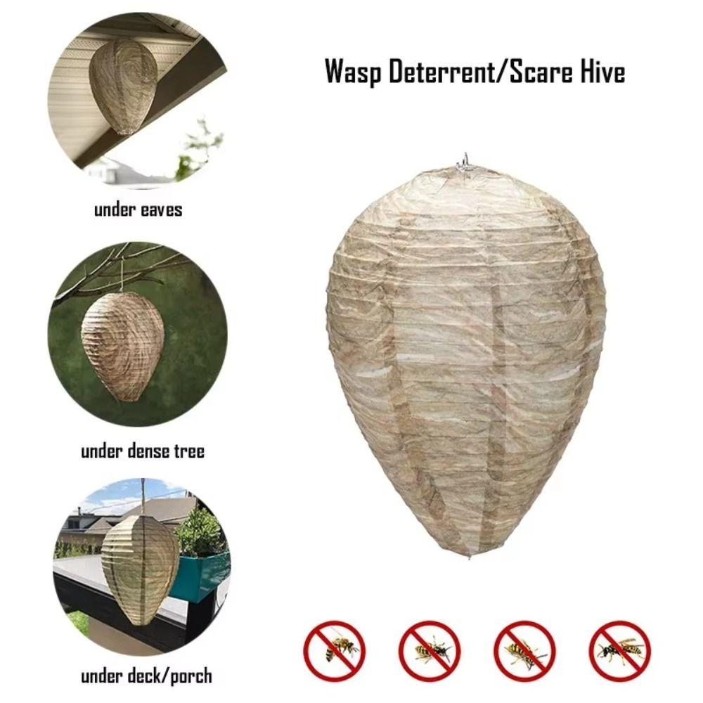 Hornets Deterrent Waterproof Wasp Nest Decoy Eco-Friendly Paper Fake Wasp Nest Non-Toxic Hanging Beehive Lantern Yard