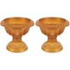 Amosfun 2Pcs Small Urn Planter Golden PVC Urn Planter Pot Stand for Wedding Anniversary Party Home Indoor Outdoor Decoration 6.49 X 6.49 X 5.90 Inch