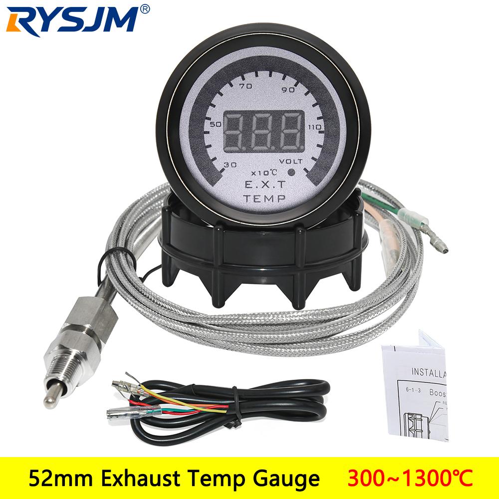 52MM Digital LED Boost EXT Exhaust Temp Gauge Voltmeter Voltage Air Fuel Ratio Gauge Oil Pressure Oil Temp Meter Car Gauge