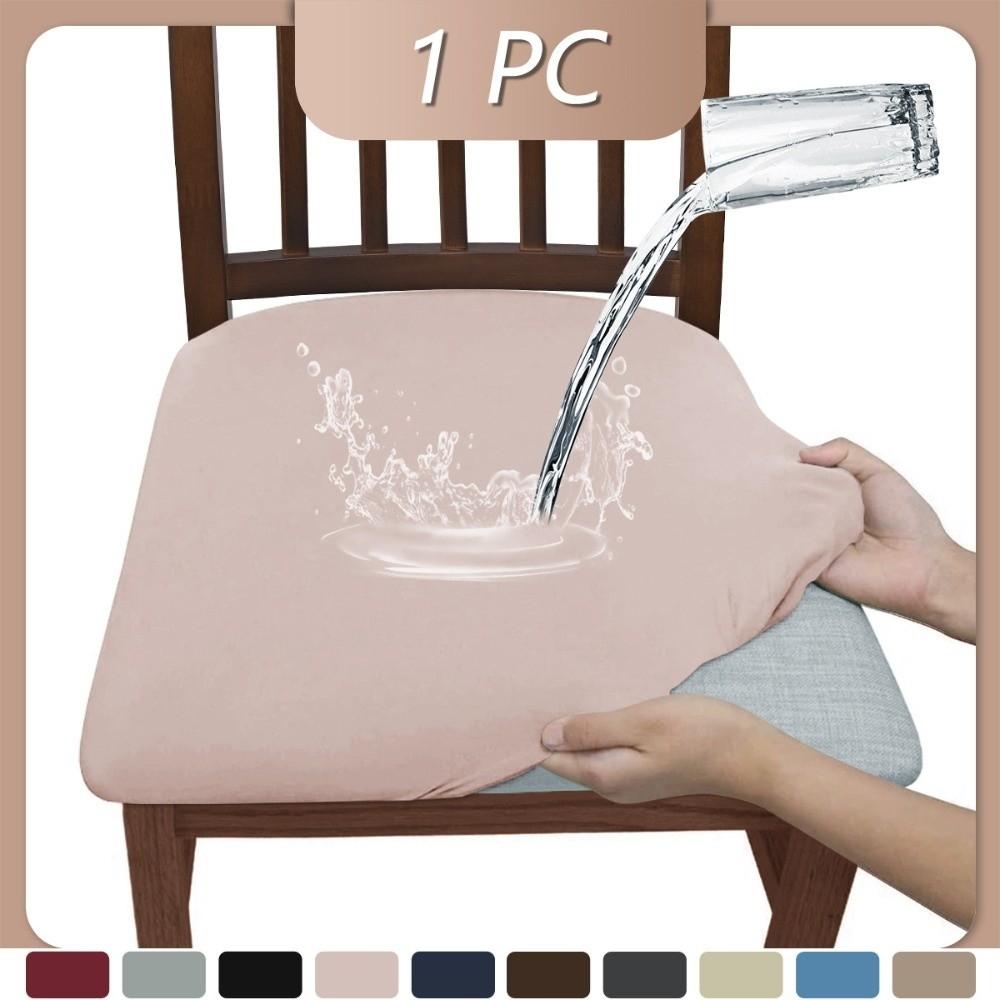 

Modern Elastic Dining Chair Cover Soft Solid Color Chair Cushion Cover Dust-proof Anti-slip Seat Cover for Home&Hotel Decoration