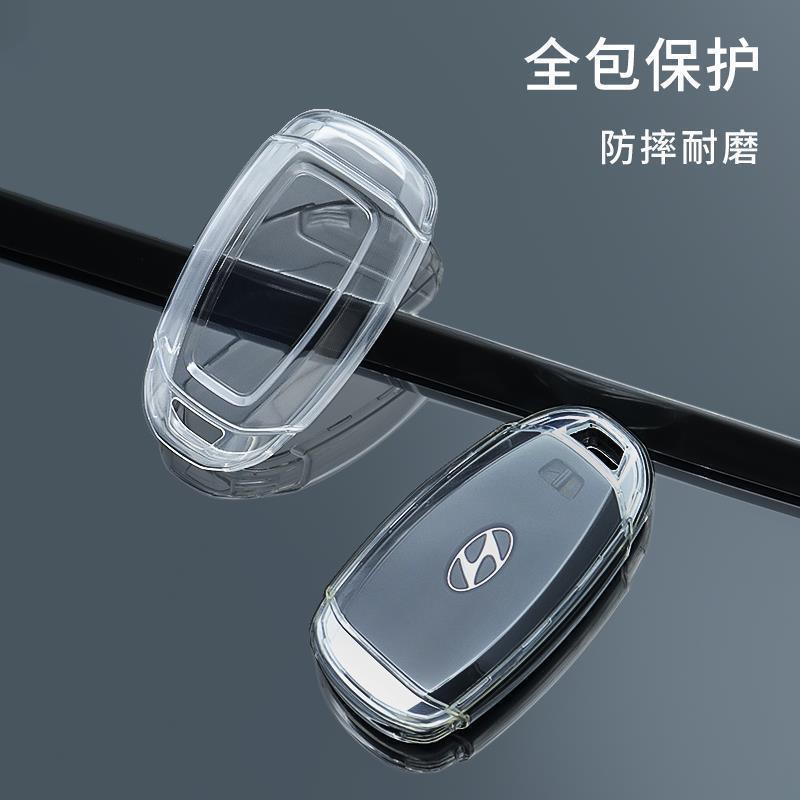 TPU Car Key Cover Hyundai Elantra Tucson Sonata Accent Veloster Ioniq 5 Kona Santa Fe Transparent Black Options With