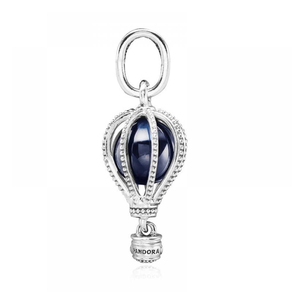 PAndora 798064nmb Blue Hot Air Balloon Hot Air Balloon Pendant And Dangle Silver Charm