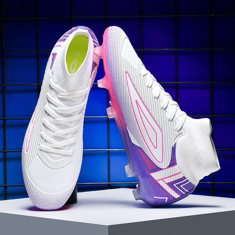 

2025 seamless leather new competition spike training women s sneakers football shoes men s flying knitting sneakers lawn European Cup 44