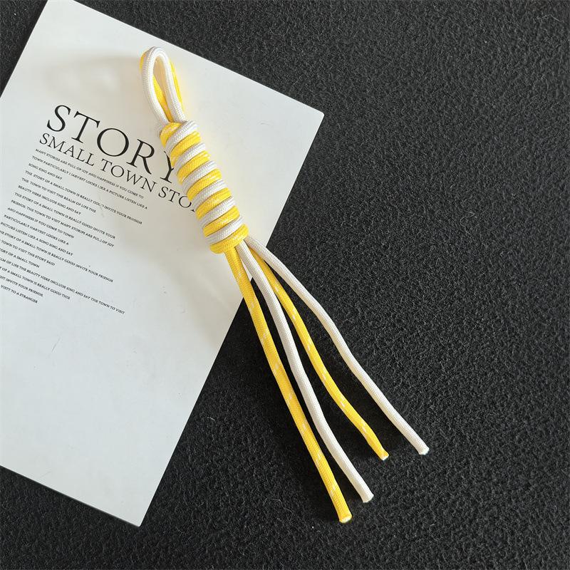 Creative Anti-Lost Knot Nylon Rope Keyring Colorful Braided Lanyard Keychain For Car Backpack Pendant Accessories Gift