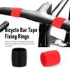Bicycle Bar Tape Fixing Rings, Elastic Silicone Handlebar Tape End Caps, Anti-Slip Matte End, 2pcs