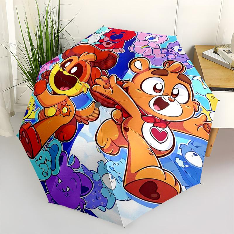 

1pc Joyful Bears Outdoor Umbrella - Automatic Opening & Closing, Portable 3-Fold Design with 8-Bone Iron Frame, Perfect Gift for Fans, Travelers, Dail