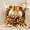 Easter Luxury Eggs Cushion Cover Silky Short Plush Invisible Zipper Dustproof Sofa Pillow Case For Home Decor