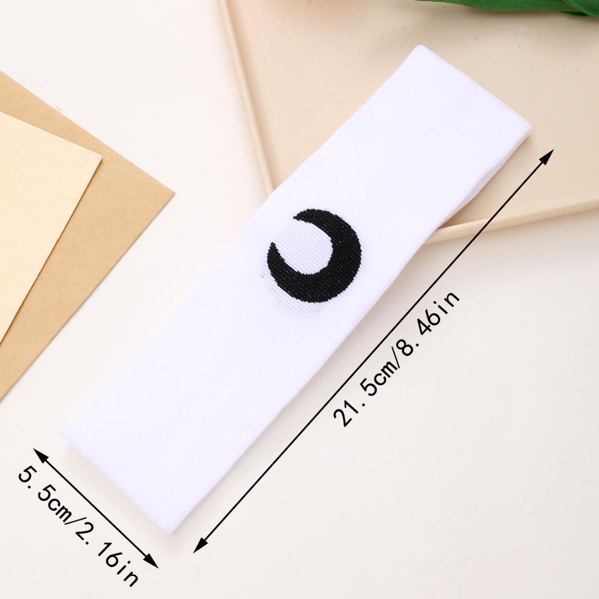 

Европейско-американская повязка на голову в виде полумесяца: Модный вышитый спортивный аксессуар для бега, езды на велосипеде и йоги белый