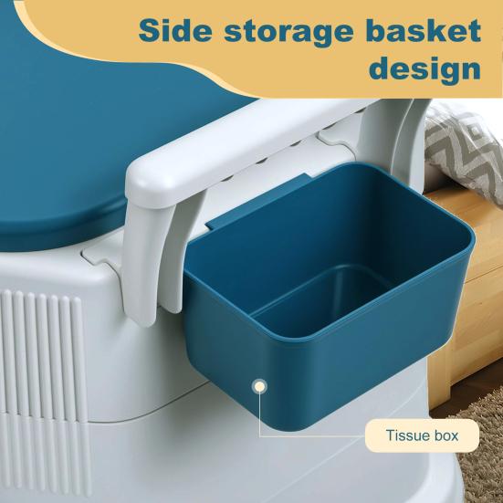 Sängtoalett Bärbar Toalett för Vuxna Toalettstol Sits med Avtagbart Armstöd Mobil Bärbar Toalett Vuxen Potta