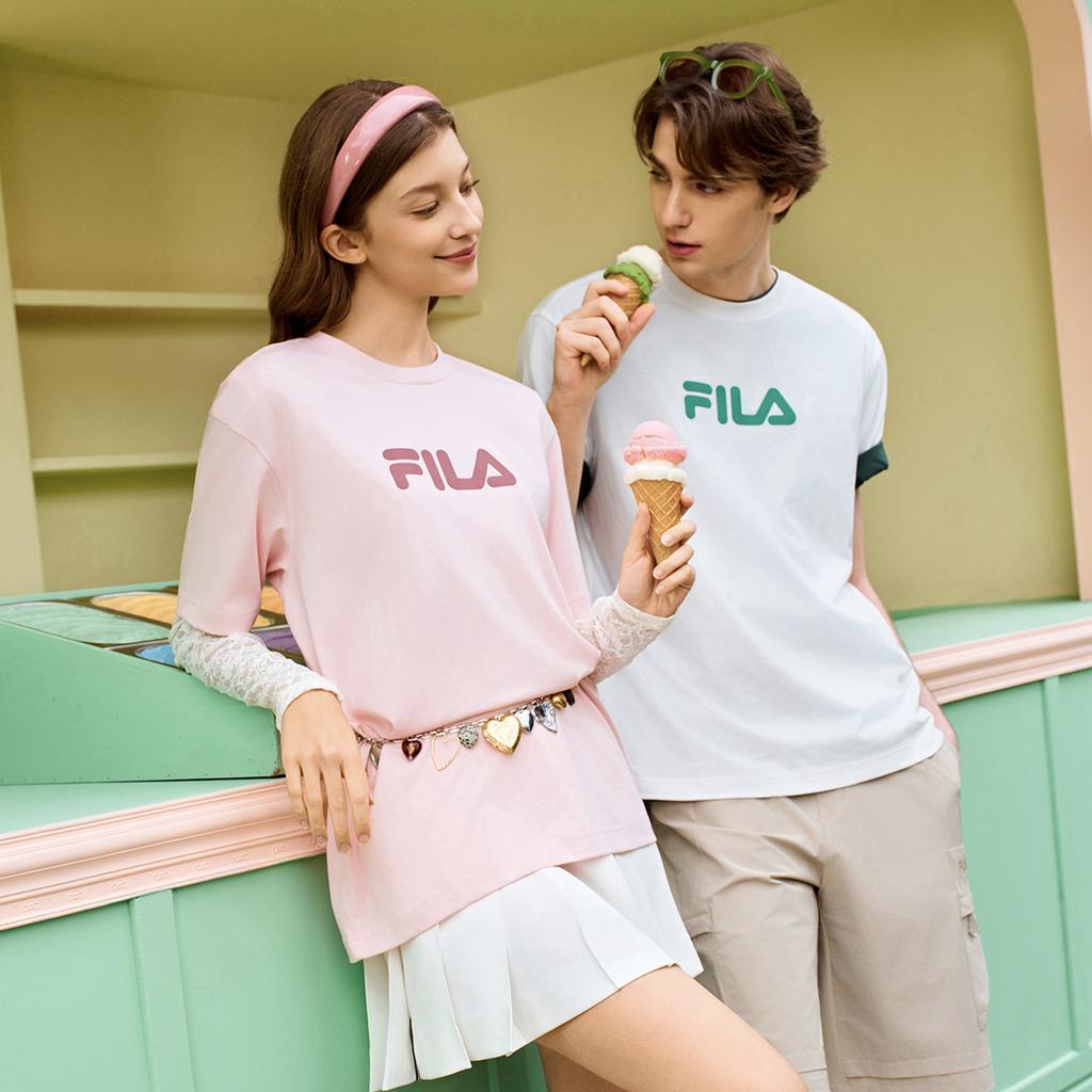 Fila Original Colorful Fashion Simple Classic Retro Big Logo Sports Trendy Casual Versatile Comfortable Loose Short Sleeve T-Shirt F51U619102FPK