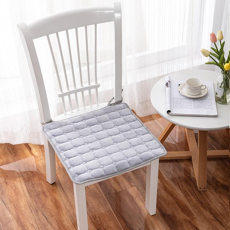 40cm Seat Cushion Comfortable Fleece Design Lightweight Home Decor All-Season With Fixing Straps Solid Color Multiple Colors