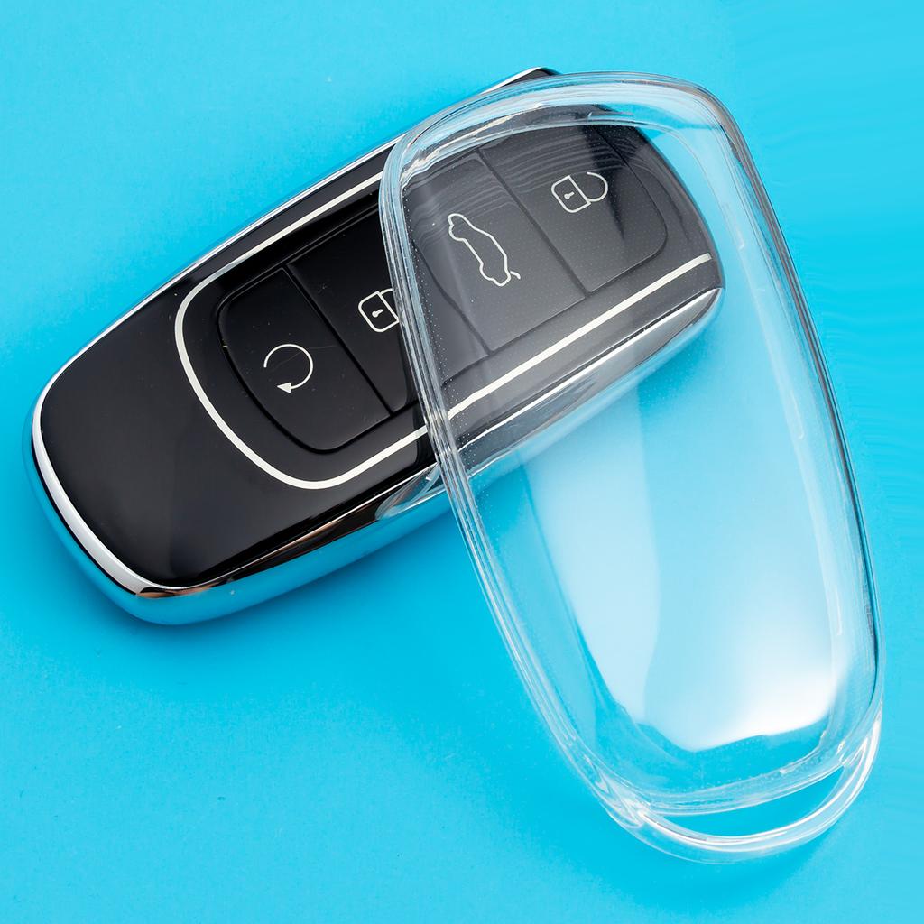 Slim Car Key Fob Case Cover Keychain For Chery Tiggo 7 8 Pro Max Omoda 5 C5 S5 O5 Jaecoo J7 J8 Accessories Black Transparent