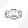 Full Paved Zircon Chain Link Ring For Women Fashionable Luxury Statement Index Finger Jewelry Trendy Personalized