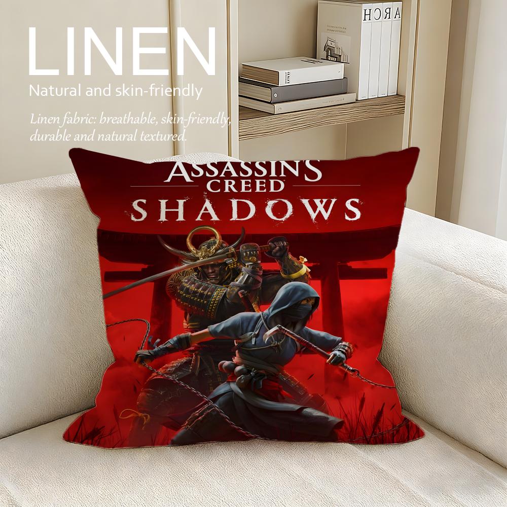 

Игровой Набор Наволочек для Подушек Assassins Creed Shadows Шт x x Дышащая Стирка Подушка для Дивана 30X30cm