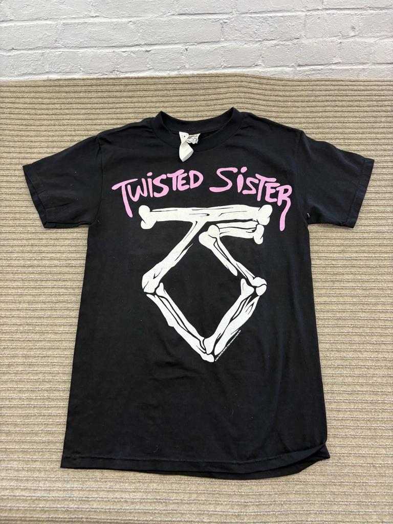 Vintage Twisted Sister Shirt Herren Klein Schwarz 2002 Band Rock Metal Skelett T-Shirt