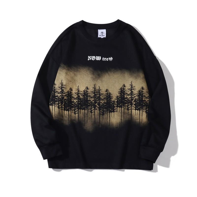 Oversized Streetwear Graphic Print Crewneck Sweatshirt Unisex Loose Fit Long Sleeve Hoodie-Free Pullover Fall