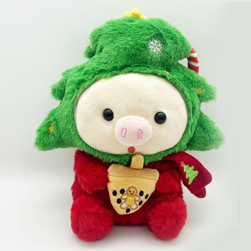 Adorable Christmas Pig Plush Toy Features Festive Santa And Reindeer Designs For Holiday Joy