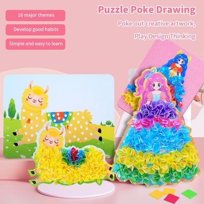 1 set di regali di compleanno per bambine, puzzle fai da te, kit di pittura e foratura, giocattoli artigianali, adesivi da tavolo da principessa