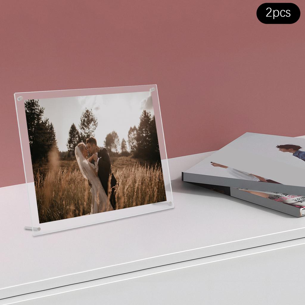 2Pcs 11x14 Inch Acrylic Picture Frames,Clear Rectangle Desk Picture Frames Single Picture Frame for Homes,Offices