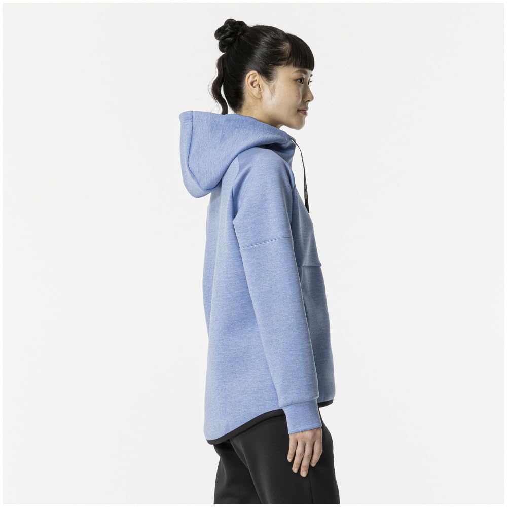 Mizuno Training Wear Stretch Sweat Hoodie for Easy Parisian Blue Size XL Movement, 32MCA330, Heather,