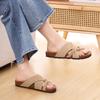 Fashion Litfun Casual Women's Slippers With Arch Support New Cork Footbed Slides Walking Slip On Sandals Braided Straps Women's Slippers