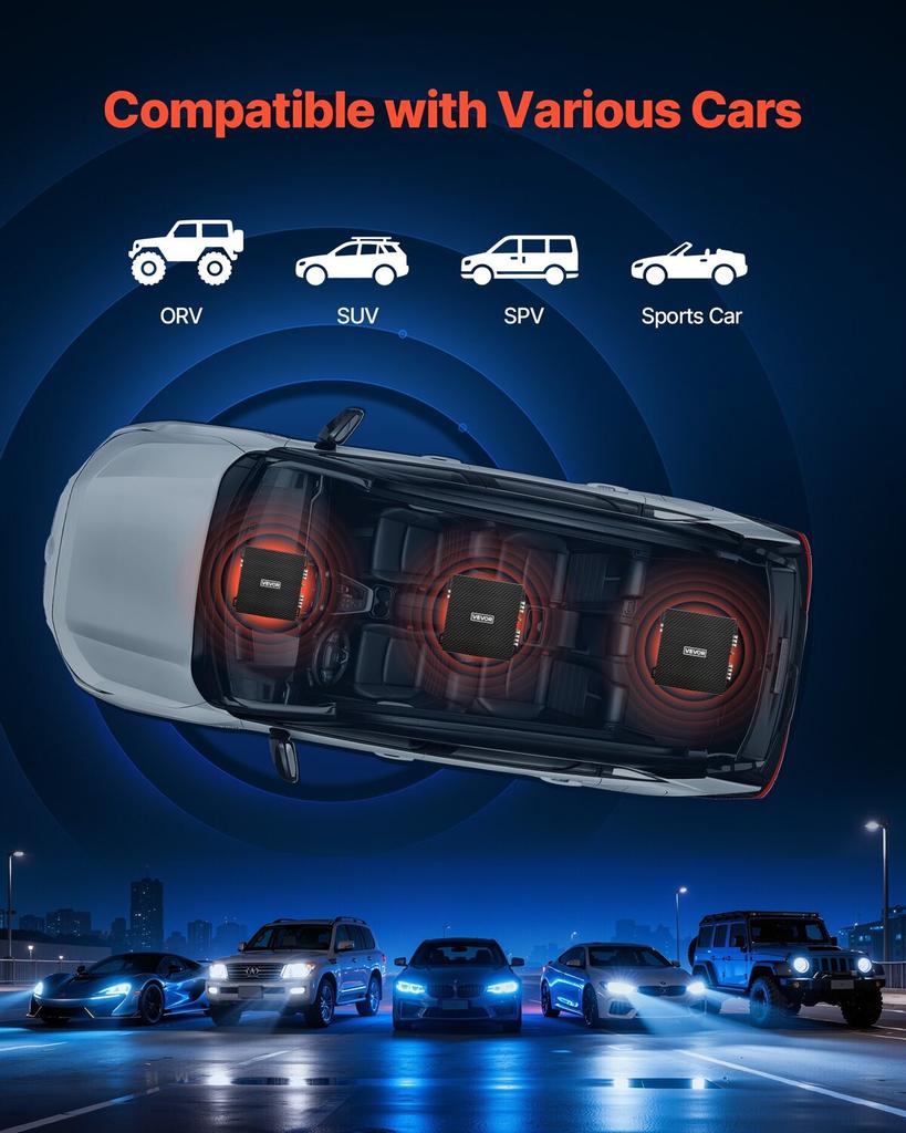 Car Audio Amplifier, 2-Channel Bridgeable Car Amplifier, Full-Range Class AB Stereo Amp, Max. 2 x 300W at 4 Ohms / 2 x 600W at 2 Ohms, High Output,