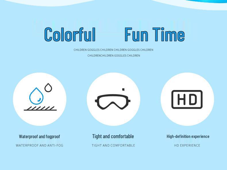 Children's HD Waterproof Anti-Fog Large Frame Swim Goggles
