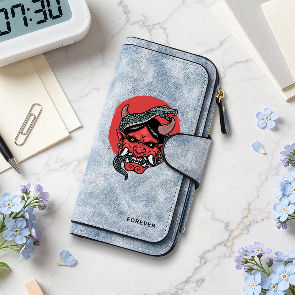 Stylish Printed Long Wallet Durable Portable Card Holder Daily Use Purse