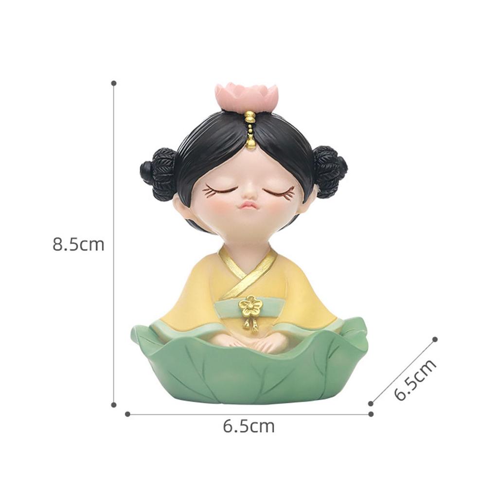 Girl Mini Statue Desktop Decoration Craft ,Creative ,Miniature Figurine Buddhist Girl Figurine for Cake Decoration Bedroom