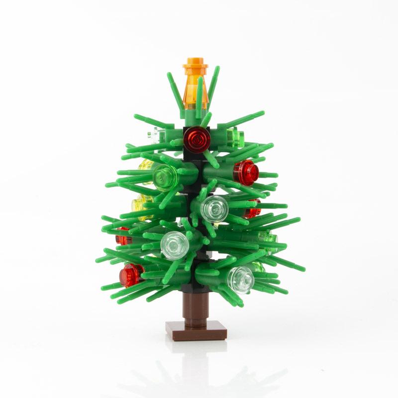 Christmas Tree Plant Flower Small Particle Building Block Toy Small Tree Diy Scene Figurine Accessories Ornament