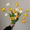 6 Stück Tulpen Kunstblumen 3 Köpfe Seide Tulpenzweige für Hochzeitstisch-Mittelstücke Heim Küche Esszimmer Dekoration