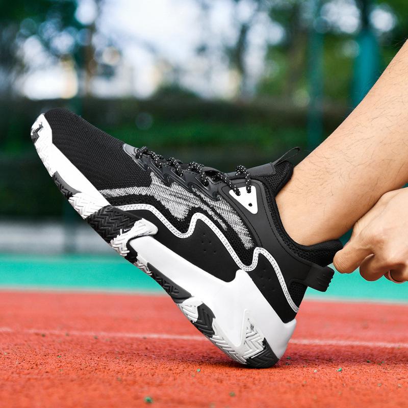 Basketball Shoes Men's Guochao Student Rubber Couple Shoes Breathable High Top Comfortable Large Size Platform Running Shoes