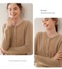Women's Round Neck Slimming Cashmere Cardigan - Autumn/Winter 2024 Collection, Solid Color Short Jacket