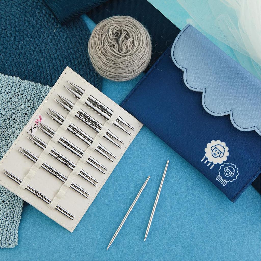 KnitPro Novametal austauschbare Rundstricknadeln Neues Deluxe-Set Drehendes Kabel Stricken Handstricken (10616) [KN]