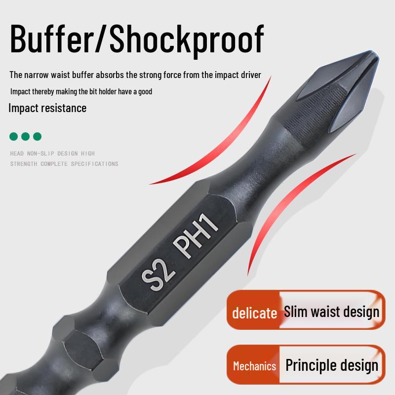 Nigao S2 Impact-Resistant Magnetic Phillips/Flathead Screwdriver Bit