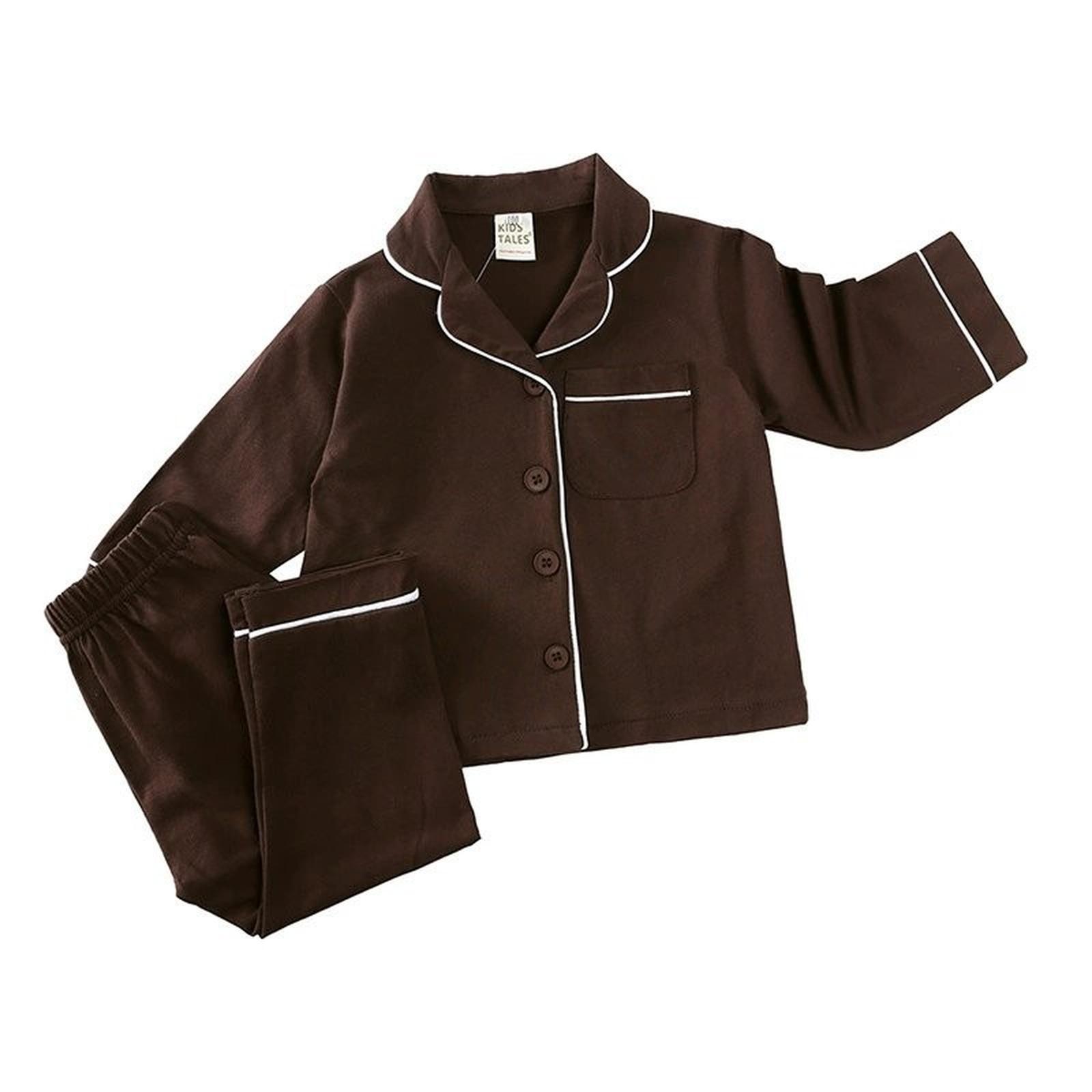 

Kids Home Comfortable Casual Pajama Set 100 кавовий