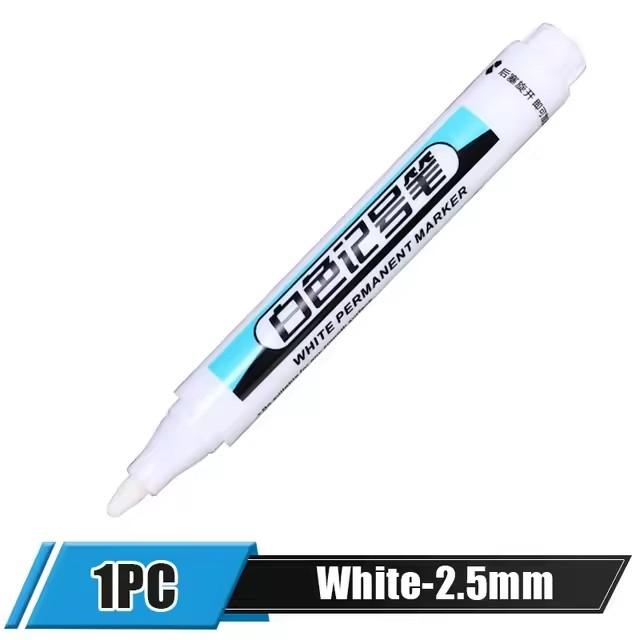 5/1Pcs Oily White Marker Pen Graffiti Pens Waterproof Permanent Gel Pencil Tire Notebook Glass Painting Pen 0.7mm 1mm 2.5mm