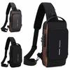 Anti-Theft Travel Bag Male Usb Charging Chest Bag Pack Multifunction Patent Leather Chest Bag Men Waterproof Men Crossbody Bag
