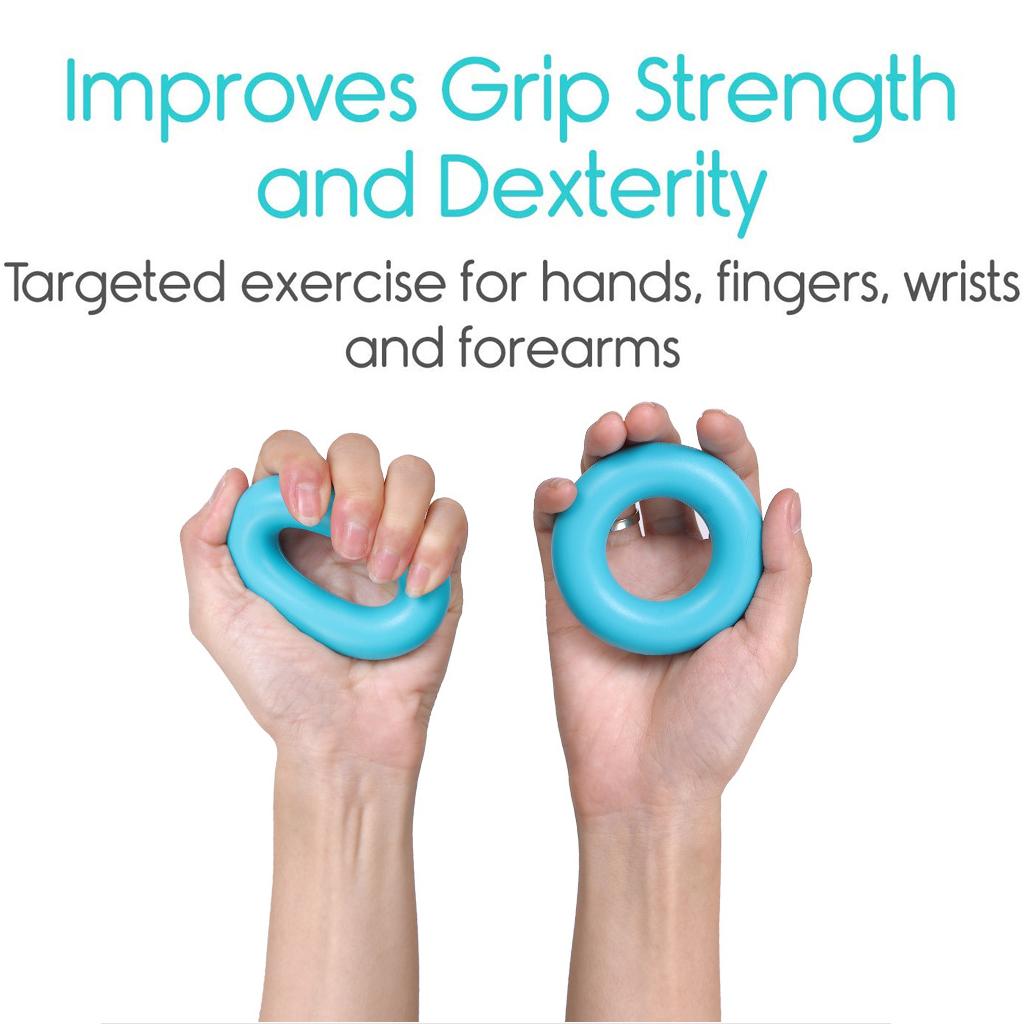 Silica Gel Hand Grip Ring Men Women Gym Fitness Finger Heavy Exerciser Ball Strength Muscle Recovery Gripper Trainer