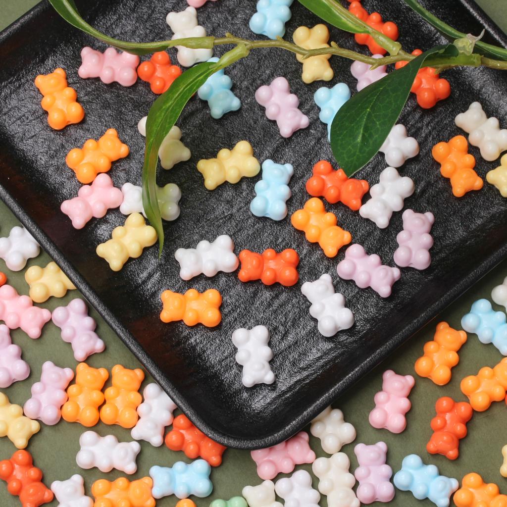 Solid Color Fashion Jewelry Accessories 25Pcs Loose Beads Bracelet Mobile Phone Chain Materials Making Earring DIY Bear 11*18mm