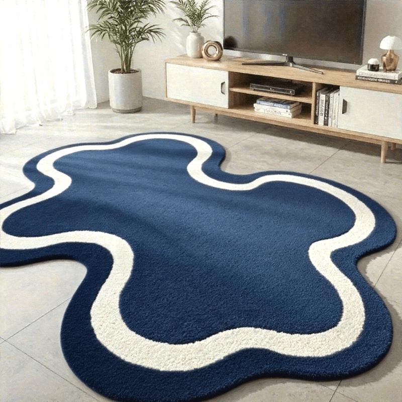 Modern Minimalist Carpets For Living Room Fluffy Soft Study Rug Irregular Shapes Bedroom Decor Pink Carpet Thick Plush Floor Mat