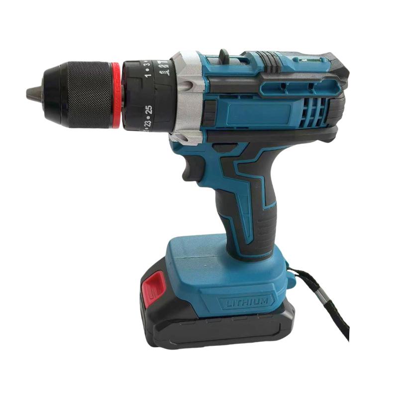 21V Lithium Battery Drill with Metal Chuck - Multi-Function Electric Screwdriver & Pistol Drill