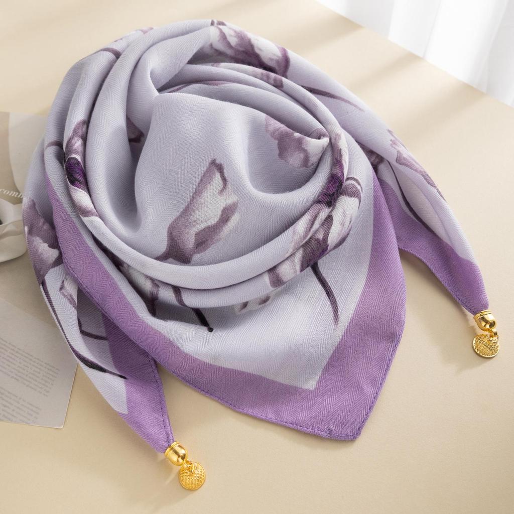 Women's Magnetic Buckle Cotton Scarf - Stylish, Lightweight, Comfortable Neck Protection