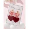 1 Pair Acrylic Romantic Valentine's Day Colorful Sequin Red Heart Design Earrings Perfect Gift For Ladies